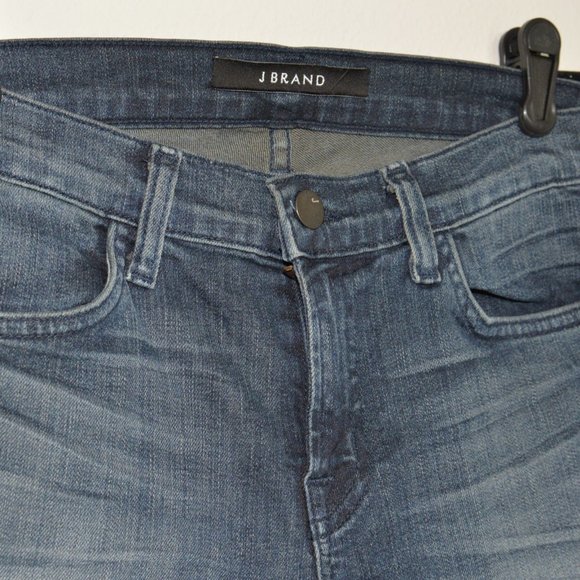 J Brand Kacie Mid Rise Tuxedo Stripe Leather Side Stripe Skinny Jeans | 27 - Picture 7 of 9